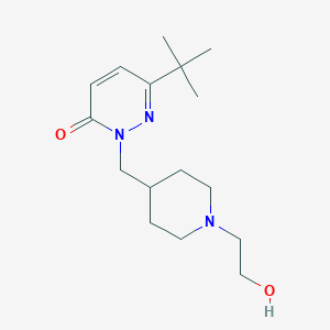 molecular formula C16H27N3O2 B2356806 6-Tert-butyl-2-{[1-(2-hydroxyethyl)piperidin-4-yl]methyl}-2,3-dihydropyridazin-3-one CAS No. 2097915-03-0