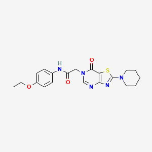 molecular formula C20H23N5O3S B2356808 N-(4-ethoxyphenyl)-2-[7-oxo-2-(piperidin-1-yl)[1,3]thiazolo[4,5-d]pyrimidin-6(7H)-yl]acetamide CAS No. 1223917-71-2