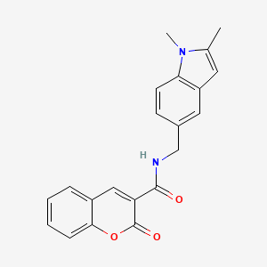 N-[(1,2-dimethylindol-5-yl)methyl]-2-oxochromene-3-carboxamide