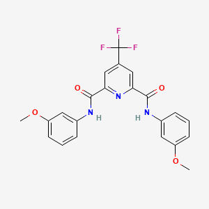 molecular formula C22H18F3N3O4 B2356816 N2,N6-bis(3-methoxyphenyl)-4-(trifluoromethyl)pyridine-2,6-dicarboxamide CAS No. 1092344-88-1