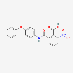 molecular formula C20H14N2O6 B2356822 2-Nitro-6-((4-phenoxyphenyl)carbamoyl)benzoic acid CAS No. 683249-53-8