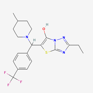 2-Ethyl-5-((4-methylpiperidin-1-yl)(4-(trifluoromethyl)phenyl)methyl)thiazolo[3,2-b][1,2,4]triazol-6-ol
