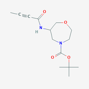 molecular formula C14H22N2O4 B2356834 Tert-butyl 6-(but-2-ynoylamino)-1,4-oxazepane-4-carboxylate CAS No. 2411243-32-6