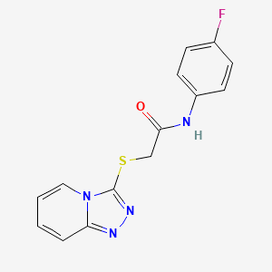 molecular formula C14H11FN4OS B2356836 2-([1,2,4]triazolo[4,3-a]pyridin-3-ylthio)-N-(4-fluorophenyl)acetamide CAS No. 304684-03-5