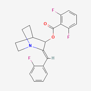 molecular formula C21H18F3NO2 B2356839 [(2Z)-2-[(2-fluorophenyl)methylidene]-1-azabicyclo[2.2.2]octan-3-yl] 2,6-difluorobenzoate CAS No. 860788-17-6
