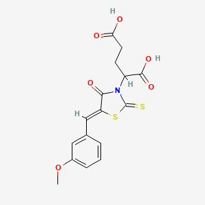 2-[(5Z)-5-[(3-methoxyphenyl)methylidene]-4-oxo-2-sulfanylidene-1,3-thiazolidin-3-yl]pentanedioic acid