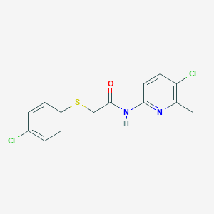 molecular formula C14H12Cl2N2OS B235685 N-(5-chloro-6-methyl-2-pyridinyl)-2-[(4-chlorophenyl)sulfanyl]acetamide 