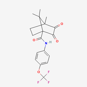 Bicyclo[2.2.1]heptane-1-carboxamide, 4,7,7-trimethyl-2,3-dioxo-N-[4-(trifluoromethoxy)phenyl]-