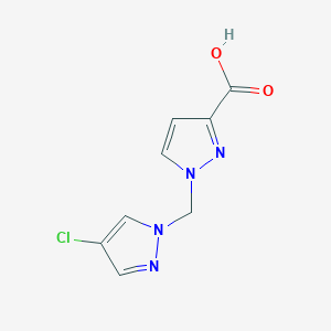 molecular formula C8H7ClN4O2 B2356853 1-[(4-chloro-1H-pyrazol-1-yl)methyl]-1H-pyrazole-3-carboxylic acid CAS No. 1006473-16-0