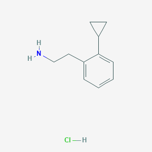 molecular formula C11H16ClN B2356854 2-(2-Cyclopropylphenyl)ethanamine;hydrochloride CAS No. 2490401-60-8