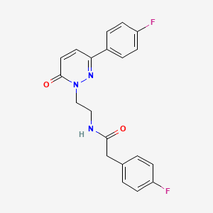 molecular formula C20H17F2N3O2 B2356858 2-(4-氟苯基)-N-(2-(3-(4-氟苯基)-6-氧代嘧啶-1(6H)-基)乙基)乙酰胺 CAS No. 921850-84-2