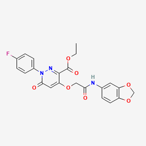 Ethyl 4-(2-(benzo[d][1,3]dioxol-5-ylamino)-2-oxoethoxy)-1-(4-fluorophenyl)-6-oxo-1,6-dihydropyridazine-3-carboxylate