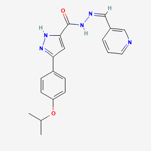 molecular formula C19H19N5O2 B2356864 (Z)-3-(4-isopropoxyphenyl)-N'-(pyridin-3-ylmethylene)-1H-pyrazole-5-carbohydrazide CAS No. 634894-66-9