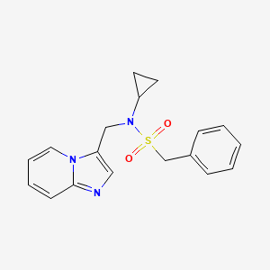 molecular formula C18H19N3O2S B2356876 N-cyclopropyl-N-(imidazo[1,2-a]pyridin-3-ylmethyl)-1-phenylmethanesulfonamide CAS No. 1448034-22-7