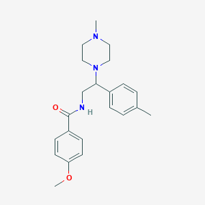 molecular formula C22H29N3O2 B2356885 4-methoxy-N-(2-(4-methylpiperazin-1-yl)-2-(p-tolyl)ethyl)benzamide CAS No. 898430-80-3