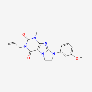 molecular formula C18H19N5O3 B2356886 6-(3-甲氧基苯基)-4-甲基-2-丙-2-烯基-7,8-二氢嘌呤[7,8-a]咪唑-1,3-二酮 CAS No. 893948-53-3