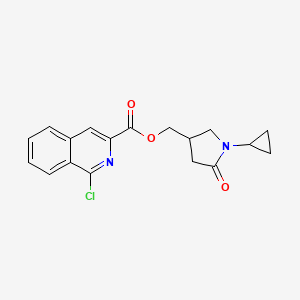 molecular formula C18H17ClN2O3 B2356888 (1-Cyclopropyl-5-oxopyrrolidin-3-yl)methyl 1-chloroisoquinoline-3-carboxylate CAS No. 1797770-13-8