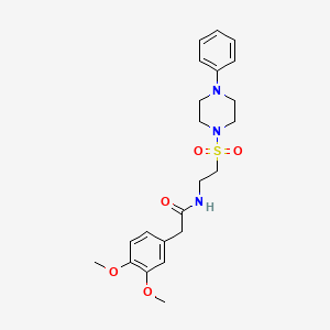 molecular formula C22H29N3O5S B2356897 2-(3,4-二甲氧基苯基)-N-(2-((4-苯基哌嗪-1-基)磺酰基)乙基)乙酰胺 CAS No. 897621-69-1