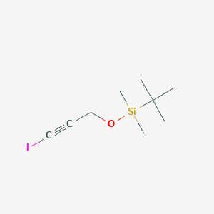 molecular formula C9H17IOSi B2356915 1-Iodo-3-(tert-butyldimethylsiloxy)-1-propyne CAS No. 159009-86-6