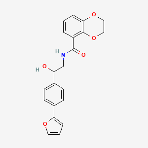 N-[2-[4-(Furan-2-yl)phenyl]-2-hydroxyethyl]-2,3-dihydro-1,4-benzodioxine-5-carboxamide