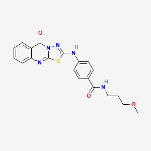 N-(3-methoxypropyl)-4-((5-oxo-5H-[1,3,4]thiadiazolo[2,3-b]quinazolin-2-yl)amino)benzamide