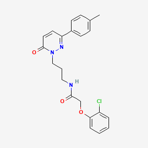 molecular formula C22H22ClN3O3 B2356934 2-(2-chlorophenoxy)-N-(3-(6-oxo-3-(p-tolyl)pyridazin-1(6H)-yl)propyl)acetamide CAS No. 1058174-94-9