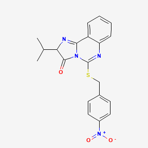 molecular formula C20H18N4O3S B2356938 5-[(4-nitrophenyl)methylsulfanyl]-2-propan-2-yl-2H-imidazo[1,2-c]quinazolin-3-one CAS No. 1023550-42-6