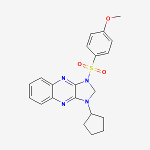 1-cyclopentyl-3-((4-methoxyphenyl)sulfonyl)-2,3-dihydro-1H-imidazo[4,5-b]quinoxaline
