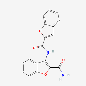 molecular formula C18H12N2O4 B2356954 3-(Benzofuran-2-carboxamido)benzofuran-2-carboxamida CAS No. 898355-08-3