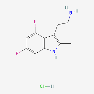 molecular formula C11H13ClF2N2 B2356962 2-(4,6-difluoro-2-methyl-1H-indol-3-yl)ethan-1-amine hydrochloride CAS No. 1909308-75-3