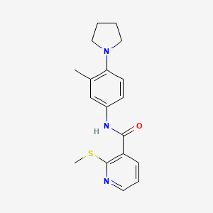 N-[3-methyl-4-(pyrrolidin-1-yl)phenyl]-2-(methylsulfanyl)pyridine-3-carboxamide