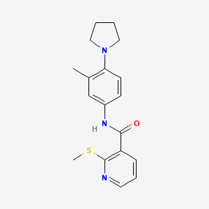 molecular formula C18H21N3OS B2356965 N-[3-methyl-4-(pyrrolidin-1-yl)phenyl]-2-(methylsulfanyl)pyridine-3-carboxamide CAS No. 1147360-44-8