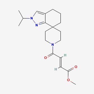 molecular formula C19H27N3O3 B2356966 Methyl (E)-4-oxo-4-(2-propan-2-ylspiro[5,6-dihydro-4H-indazole-7,4'-piperidine]-1'-yl)but-2-enoate CAS No. 2411329-60-5