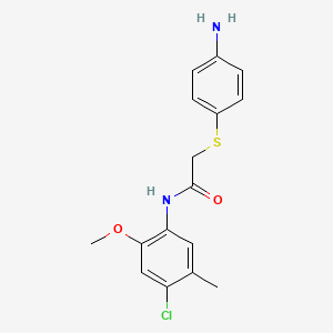 molecular formula C16H17ClN2O2S B2356967 2-[(4-aminophenyl)thio]-N-(4-chloro-2-methoxy-5-methylphenyl)acetamide CAS No. 913241-20-0