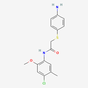 molecular formula C16H17ClN2O2S B2356967 N-(4-chloro-2-méthoxy-5-méthylphényl)-2-[(4-aminophényl)thio]acétamide CAS No. 913241-20-0