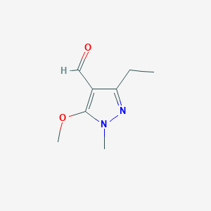 molecular formula C8H12N2O2 B2356970 3-ethyl-5-methoxy-1-methyl-1H-pyrazole-4-carbaldehyde CAS No. 1427380-57-1