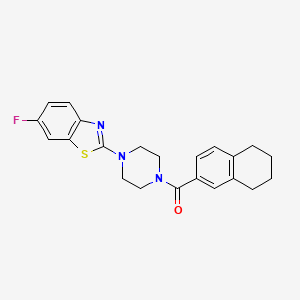 molecular formula C22H22FN3OS B2356971 (4-(6-Fluorobenzo[d]thiazol-2-yl)piperazin-1-yl)(5,6,7,8-tetrahydronaphthalen-2-yl)methanone CAS No. 897473-06-2