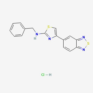 molecular formula C16H13ClN4S2 B2356977 4-(苯并[c][1,2,5]噻二唑-5-基)-N-苄基噻唑-2-胺盐酸盐 CAS No. 2034556-25-5