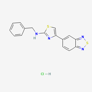 molecular formula C16H13ClN4S2 B2356977 4-(ベンゾ[c][1,2,5]チアジアゾール-5-イル)-N-ベンジルチアゾール-2-アミン塩酸塩 CAS No. 2034556-25-5