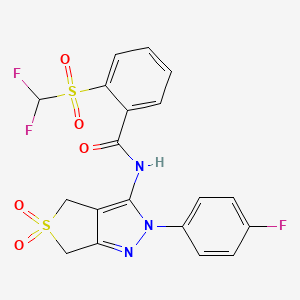 2-((difluoromethyl)sulfonyl)-N-(2-(4-fluorophenyl)-5,5-dioxido-4,6-dihydro-2H-thieno[3,4-c]pyrazol-3-yl)benzamide