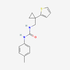 molecular formula C16H18N2OS B2356981 1-((1-(Thiophen-2-yl)cyclopropyl)methyl)-3-(p-tolyl)urea CAS No. 1203060-68-7