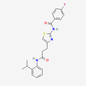 4-fluoro-N-(4-(3-((2-isopropylphenyl)amino)-3-oxopropyl)thiazol-2-yl)benzamide