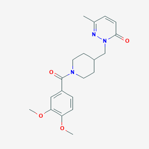 molecular formula C20H25N3O4 B2356988 2-((1-(3,4-二甲氧基苯甲酰)哌啶-4-基)甲基)-6-甲基吡哒嗪-3(2H)-酮 CAS No. 2309569-97-7