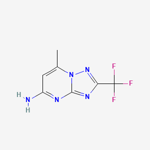 molecular formula C7H6F3N5 B2356995 7-甲基-2-(三氟甲基)-[1,2,4]三唑并[1,5-a]嘧啶-5-胺 CAS No. 554408-52-5