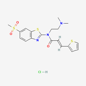 molecular formula C19H22ClN3O3S3 B2357002 Chlorhydrate de (E)-N-(2-(diméthylamino)éthyl)-N-(6-(méthylsulfonyl)benzo[d]thiazol-2-yl)-3-(thiophène-2-yl)acrylamide CAS No. 1217219-54-9