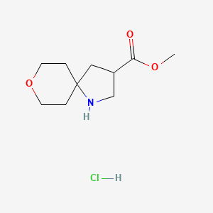 molecular formula C10H18ClNO3 B2357003 8-氧代-1-氮杂螺[4.5]癸烷-3-甲酸甲酯；盐酸盐 CAS No. 2287318-54-9