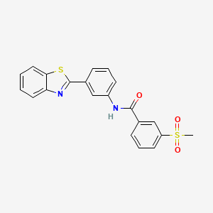 molecular formula C21H16N2O3S2 B2357013 N-(3-(benzo[d]thiazol-2-yl)phenyl)-3-(methylsulfonyl)benzamide CAS No. 896290-14-5