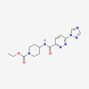 ethyl 4-(6-(1H-1,2,4-triazol-1-yl)pyridazine-3-carboxamido)piperidine-1-carboxylate