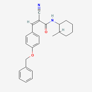molecular formula C24H26N2O2 B2357029 (Z)-2-Cyano-N-(2-methylcyclohexyl)-3-(4-phenylmethoxyphenyl)prop-2-enamide CAS No. 380557-06-2