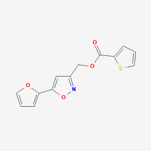 molecular formula C13H9NO4S B2357030 (5-(Furan-2-yl)isoxazol-3-yl)methyl thiophene-2-carboxylate CAS No. 1105202-25-2